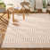 TOMMY BAHAMA Poolside Offset Stripe Indoor Outdoor Area Rug Ivory/Orange