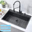 Évier de cuisine encastré avec grille d'évier et ensemble de drain L 33 po x l 22 po-70073645