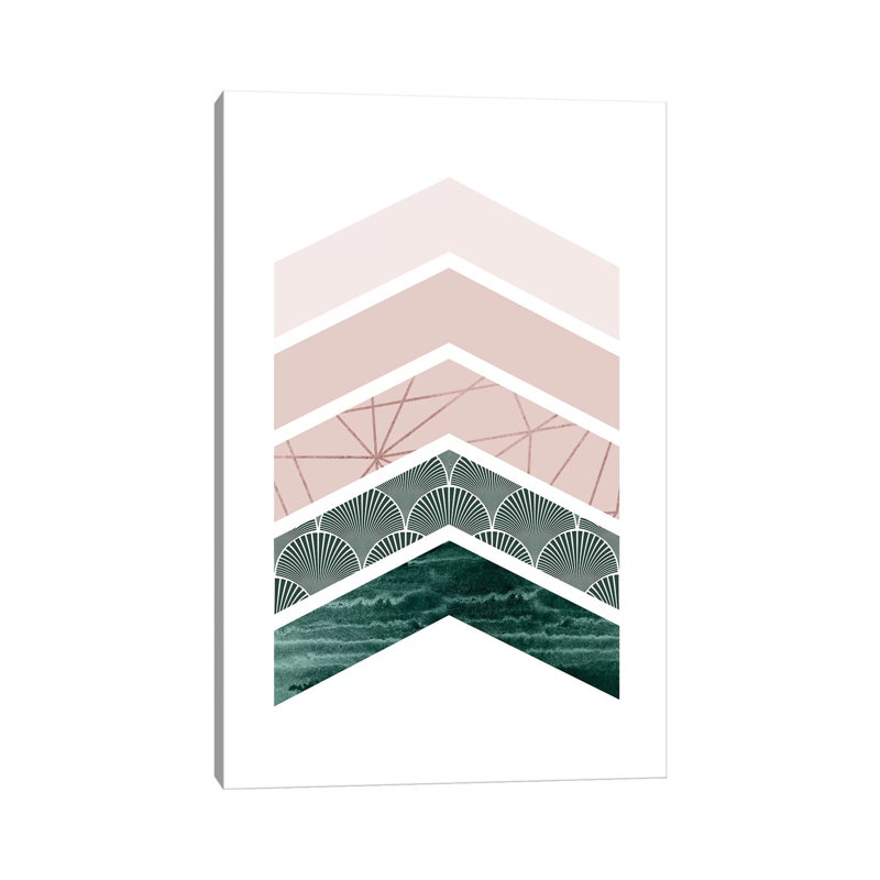 Evergreen Blush Geo I by Urban Epiphany - Print on Canvas, Wrapped Canvas, 66.04 cm H x 45.72 cm W x 3.175 cm D