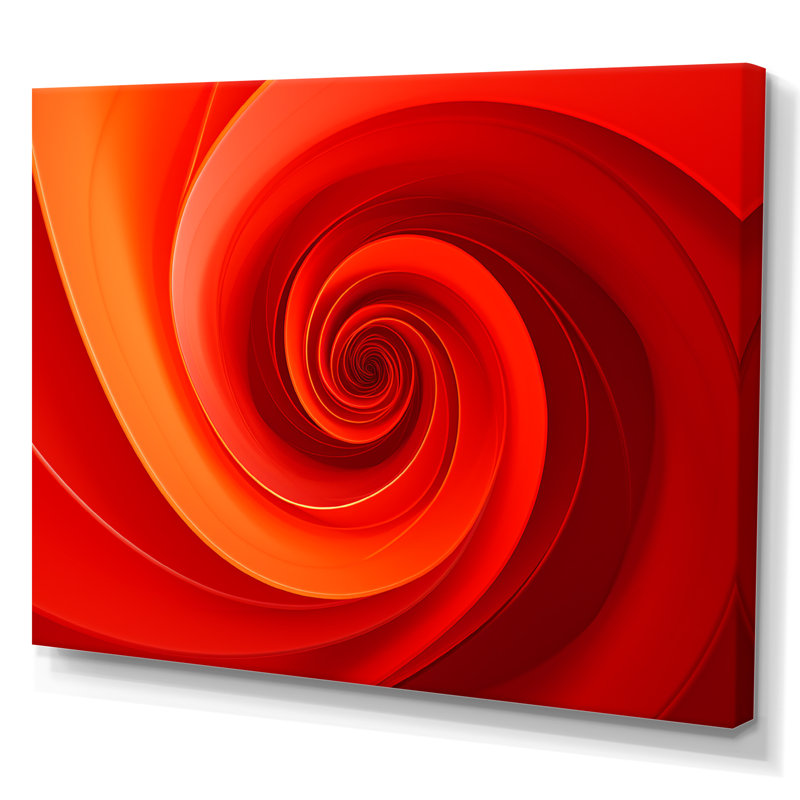 «Red Perpetual Pulse Vortex III - Abstract Spirals», reproduction d'art sur toile_106163, H 30 po x l 40 po x P 1,5 po
