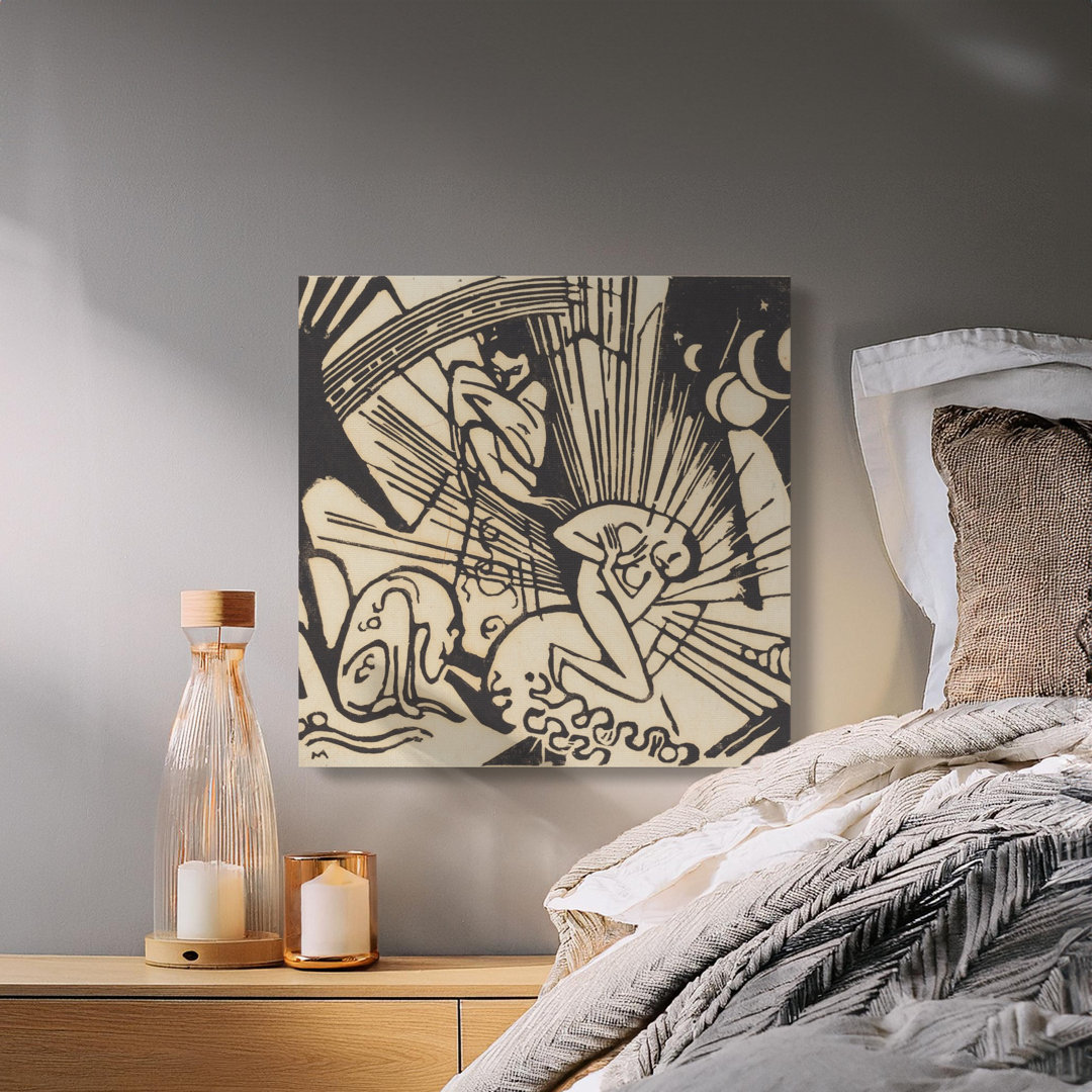 Expressionist Canvas Wall Art, Gallery Wrapped Print, Modern Abstract Canvas, Ready to Hang, Archival Ink, Black and White Art, Statement