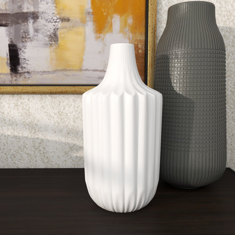 Ceramic Fluted Decorative Vase