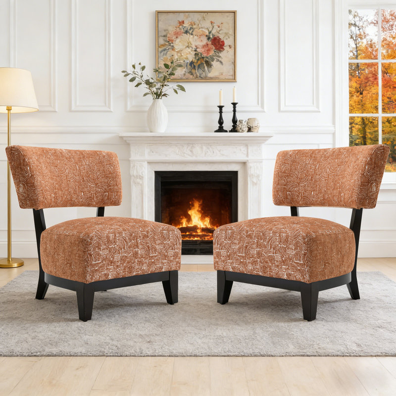 Fauteuil d'appoint 2 pièces, Orange