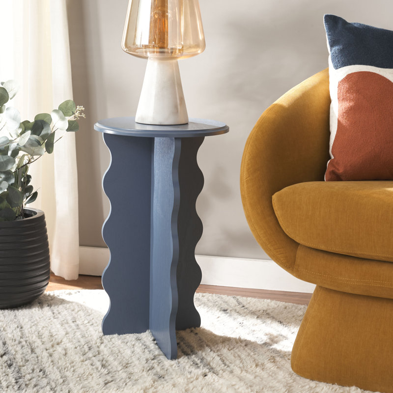 Michelo Wavy Accent Table, Blue