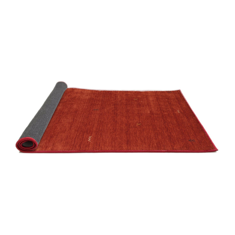 Tapis de zone rouge contemporaine, Rond 8 pi