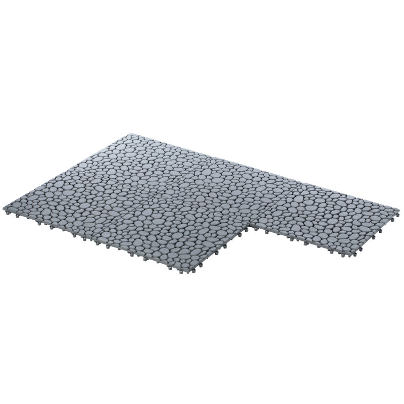 Gray 12" x 12" Interlocking Plastic Garden Pathway Tiles