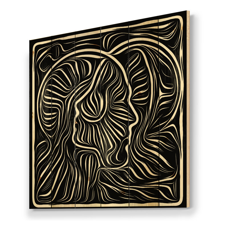 Portrait de sensibilisation noir et blanc I - sans cadre, reproduction d'art sur bois, H 16 po x l 16 po x p 1 po