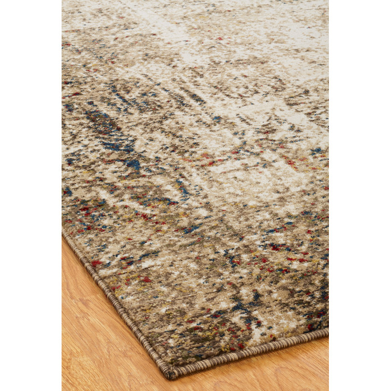 Hoddesd Abstract Area Rug in Ivory, Rectangle 2' x 3'