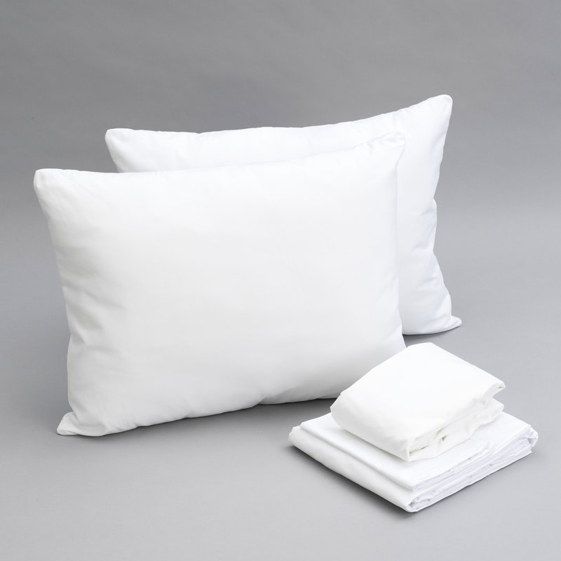 Literie pour lit simple TG avec coussin, drap et protège-matelas. 100% microfibre douce à 90 g / m² Le protecteur offre une protection sur 5 côtés contre les déversements de liquide. Drap-housse pour lit double.