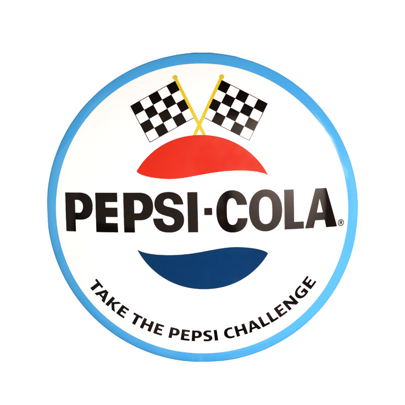 Signe de décoration murale en forme de soda de 15 po avec logo en forme de dôme de Pepsi