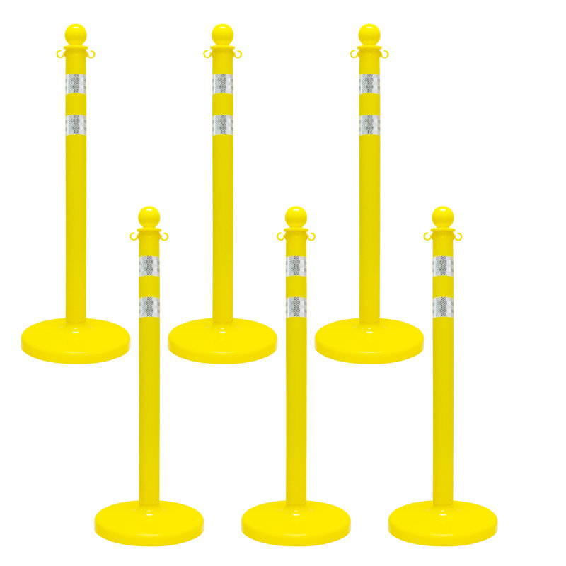 Poteau Mr. Chain avec rayures réfléchissantes, Jaune