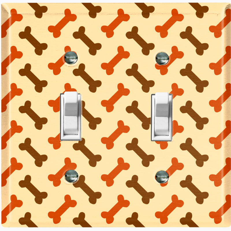 Patterned 2 - Gang Toggle Light Switch Standard Wall Plate