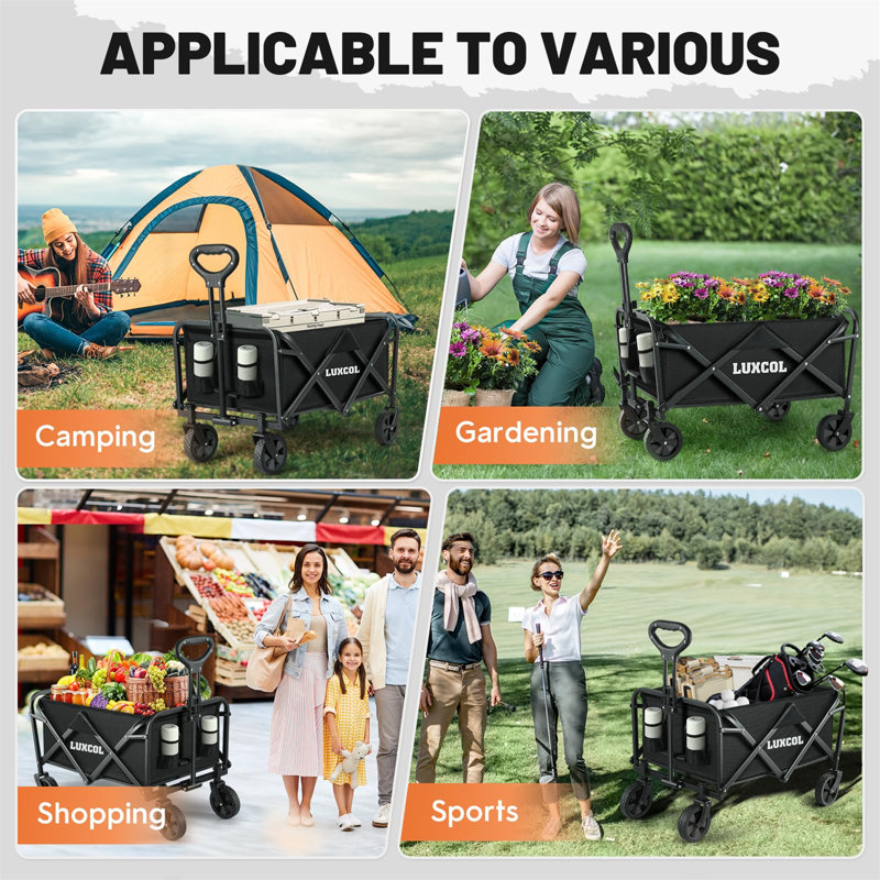 Convenient Garden Carts, Black