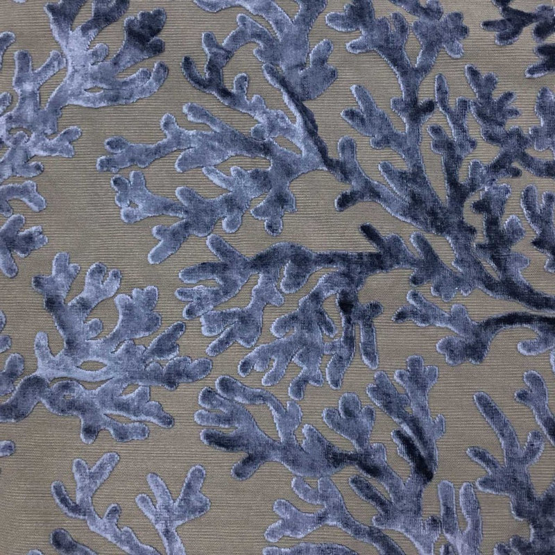 St Tropez-Scuba Burnout Velvet Fabric, Navy