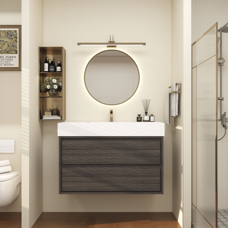 Base de meuble-lavabo Victoria seulement, Chêne gris