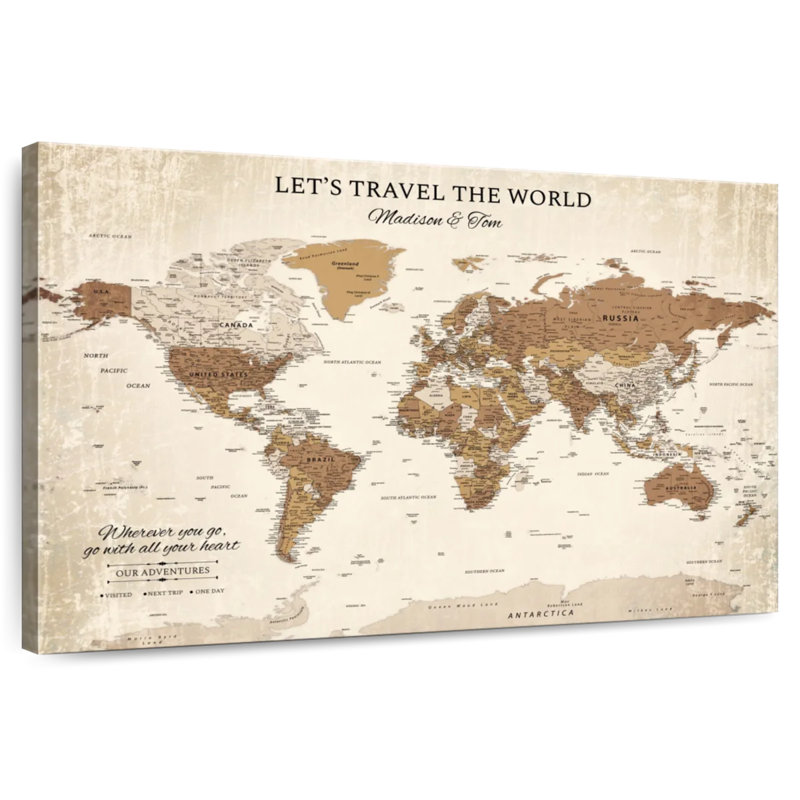 Pin's de voyage personnalisé World Milstead, H 34 po x l 51 po, Oui