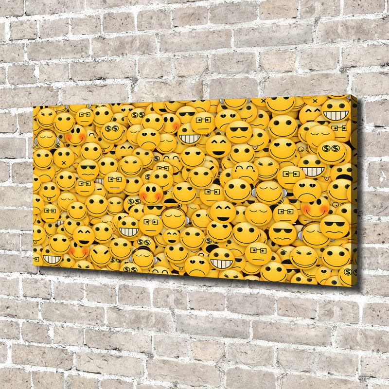 Emoticons - Wrapped Canvas Print
