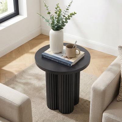 24" Round Pedestal Base End Table