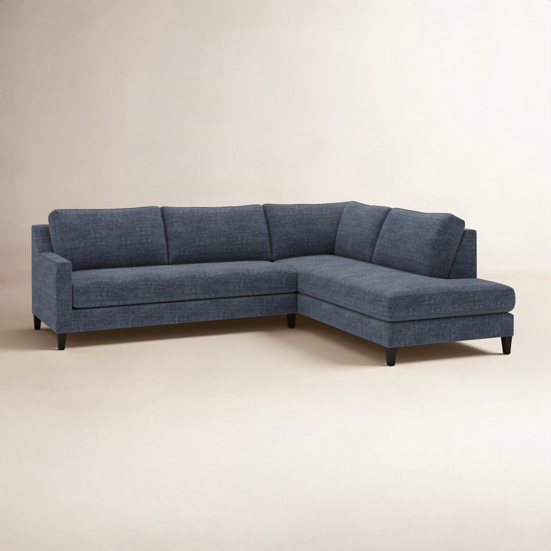 Baker 2-PC Upholstered Sectional, Bella Cornflower, Right Hand Facing