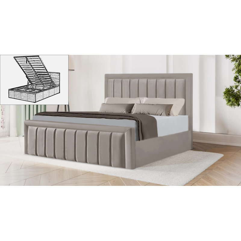 Belmiro Storage Bed, Silver, Double (4'6')