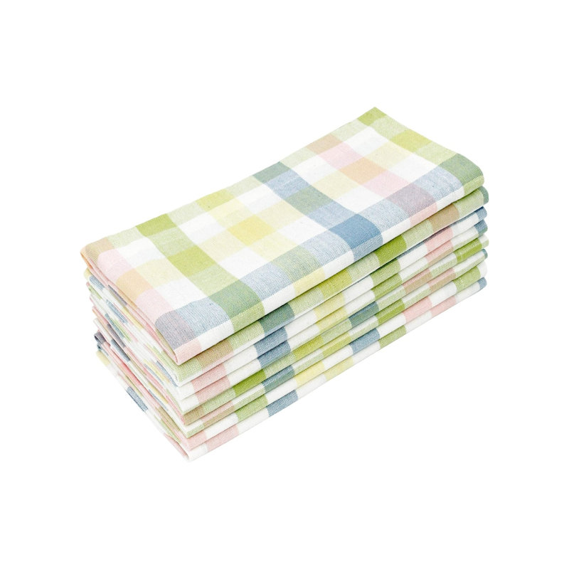 Ensemble de 8 serviettes de table à carreaux Gingham Buffalo