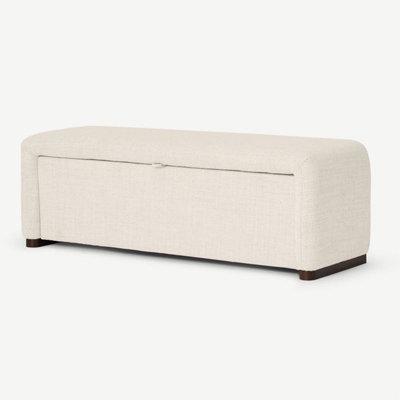 Minimalist Modern Front Flip Solid Wood Storage Ottoman