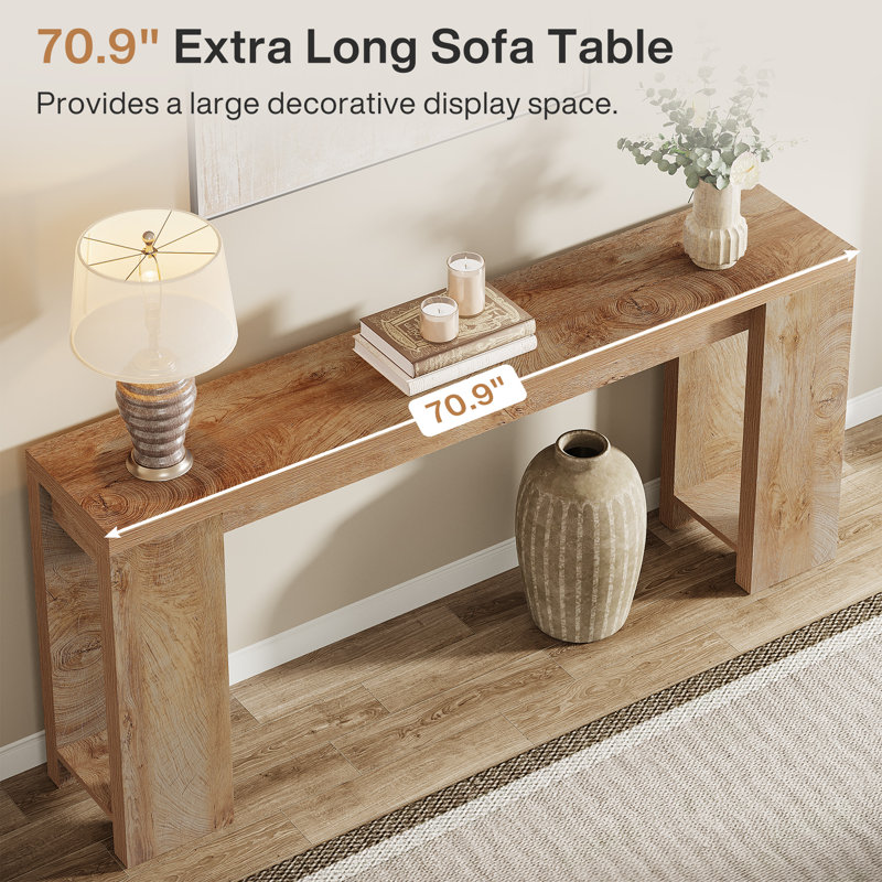 Dyron Extra Long Farmhouse Console Table For Entryway