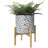 Elayna Ceramic Planter with Wood Stand-345935327-345133211