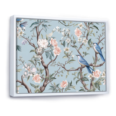 " Minimalism Bird On Flowers II "