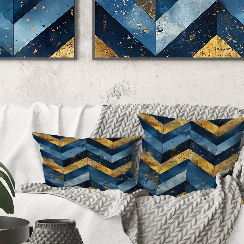 Coussin Chevron Glam III - Chevron, H 18 po x H 18 po