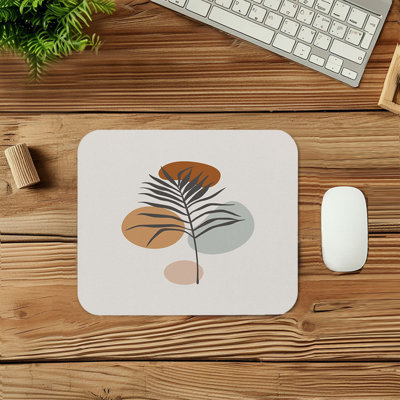 Botanical Minimalist Botanical IV Leaves Bohemian Gaming Cute Office Laptop Desk Pad Gift Mat Square Rectangle Non-Slip Mousepad