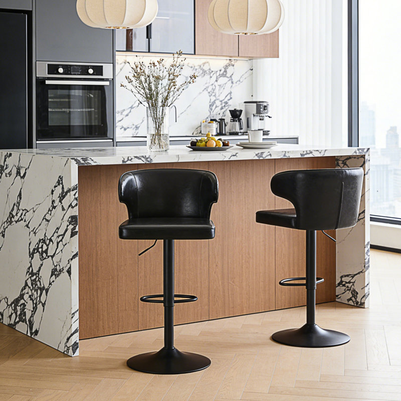 2 Pieces Modern Rotating Adjustable Bar Chair