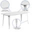 Eure 31.5" x 63" Rectangular Metal Indoor-Outdoor Table - Industrial Table-53661129