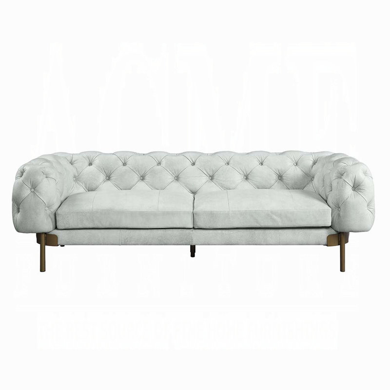 Ragle Chesterfield Leather Sofa With Diamond Tufting