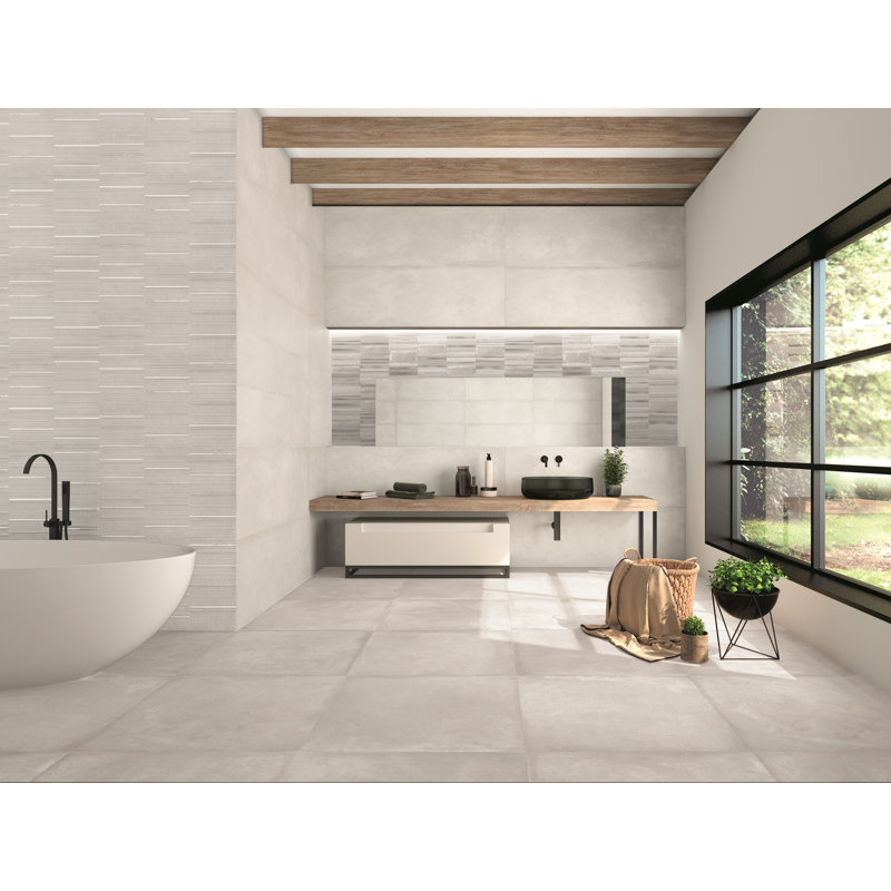 16" x 48" Ceramic Tile Wall Tile, White