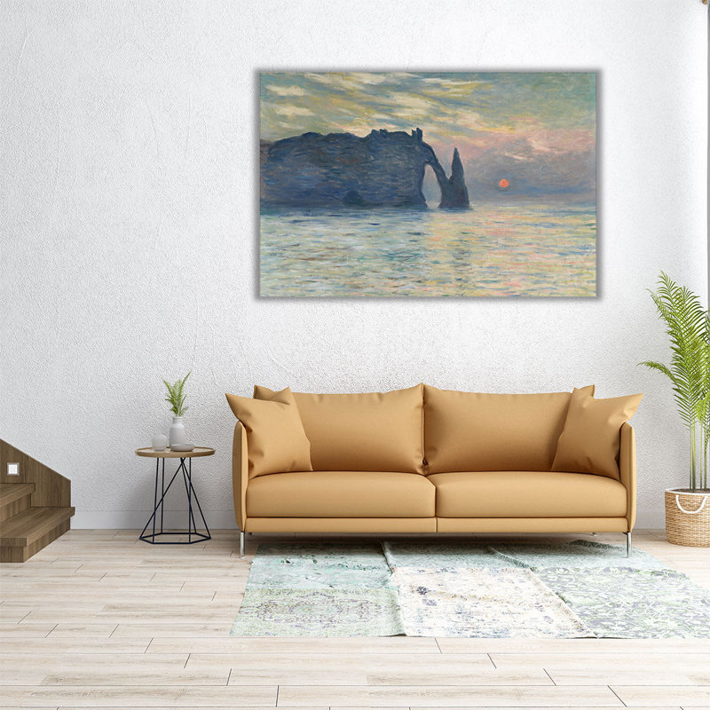 Falaise d'Etretat, 1883, reproduction d'art sur toile, H 32 po x l 48 po