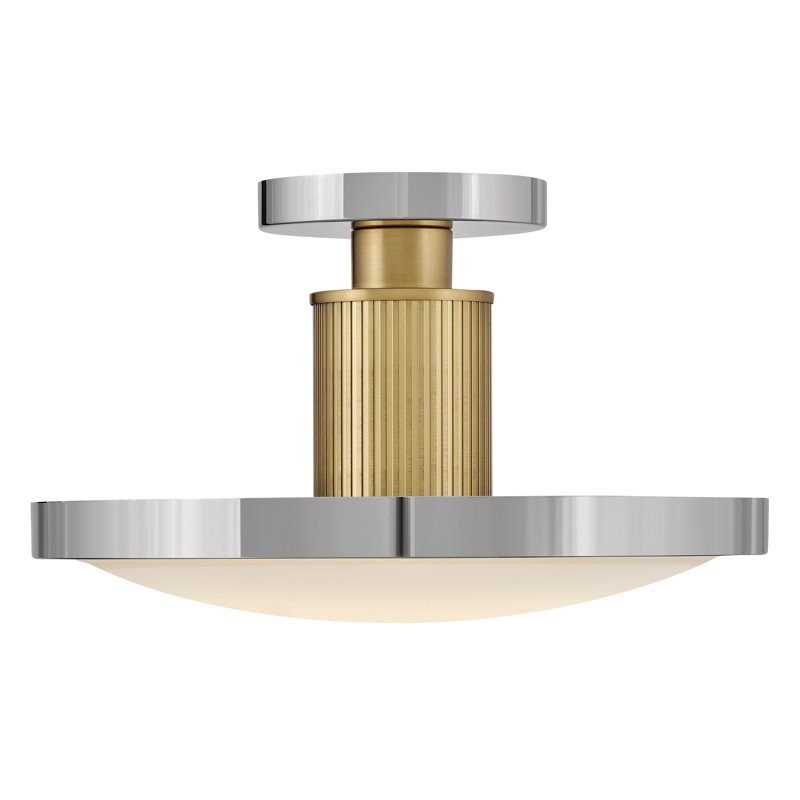 Hinkley Kieran Semi Flush Mount, Polished Nickel/Lacquered Brass
