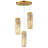 3-head Gold Dimmable  Crystal Chandelier Adjustable 39 '' Wire