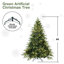 Arbre de Noël artificiel pré-éclairé vert de 6,5 pi avec branches en fil mémoire pour une installation facile et une décoration festive