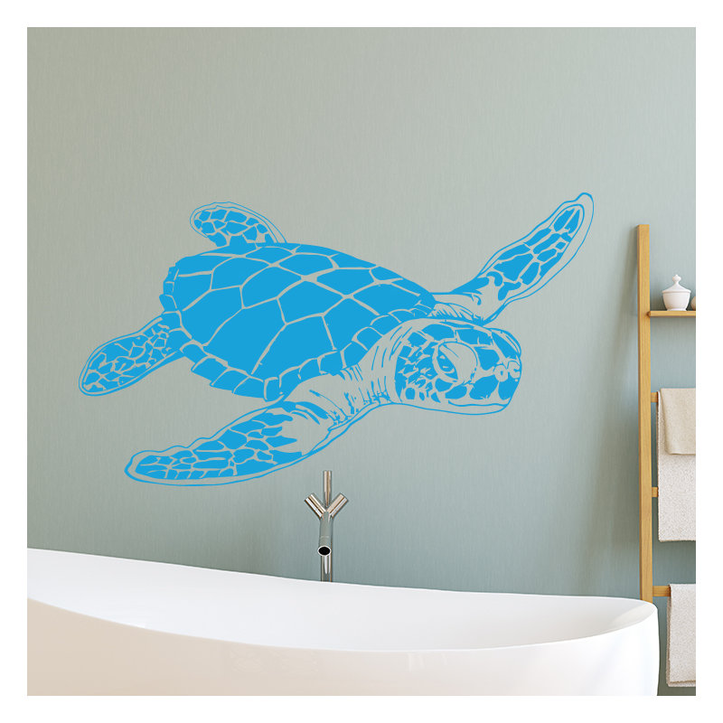 Décalcomanie murale tortue de mer, Bleu givré