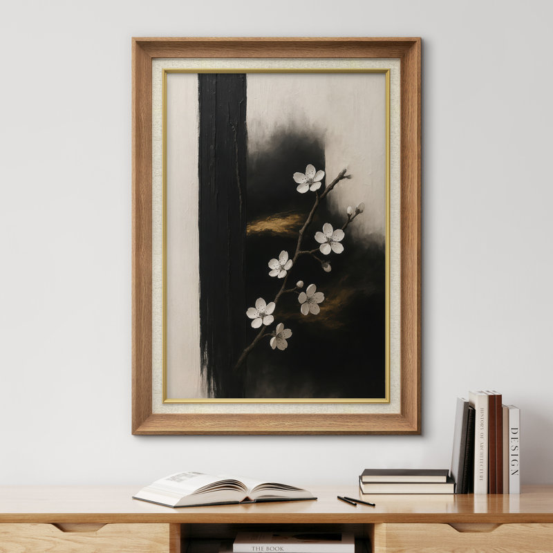 Œuvre encadrée de qualité supérieure - reproduction d'art abstrait pour décoration de salon - 26 po x 36 po, Naturel