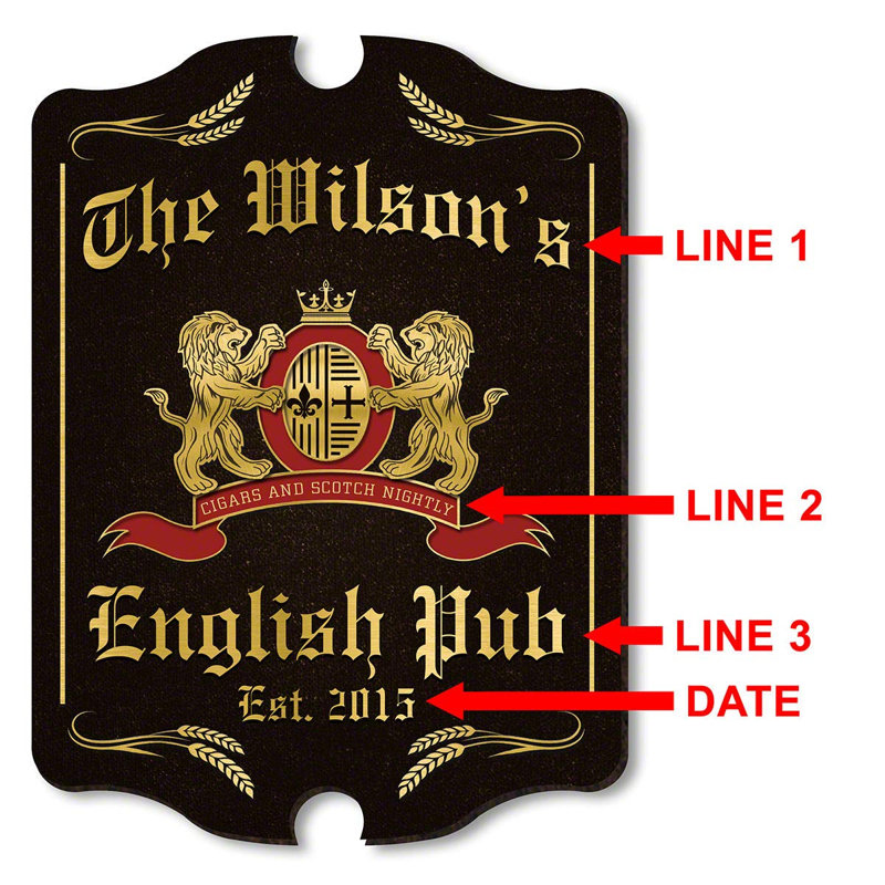 Enseigne de pub Proper English, H 21 po x l 15 po x P 2 po, Oui