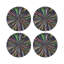 Sous-verres ronds en cuir vegan noir Fireworks-119015166