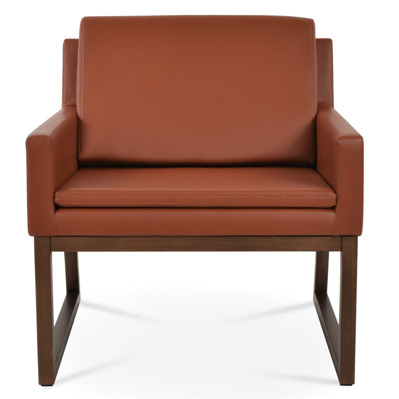 Fauteuil Nova, Similicuir cannelle