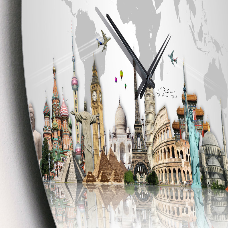 Horloge murale Monuments célèbres à travers le monde, Grand