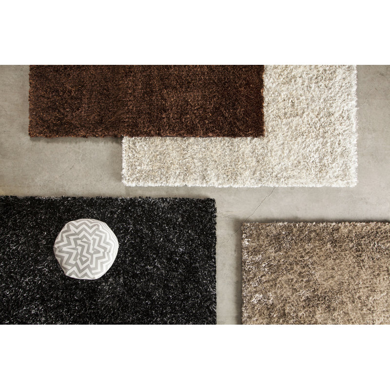 Dior Brown Area Rug, Rectangle 9' x 13', Brown and Black