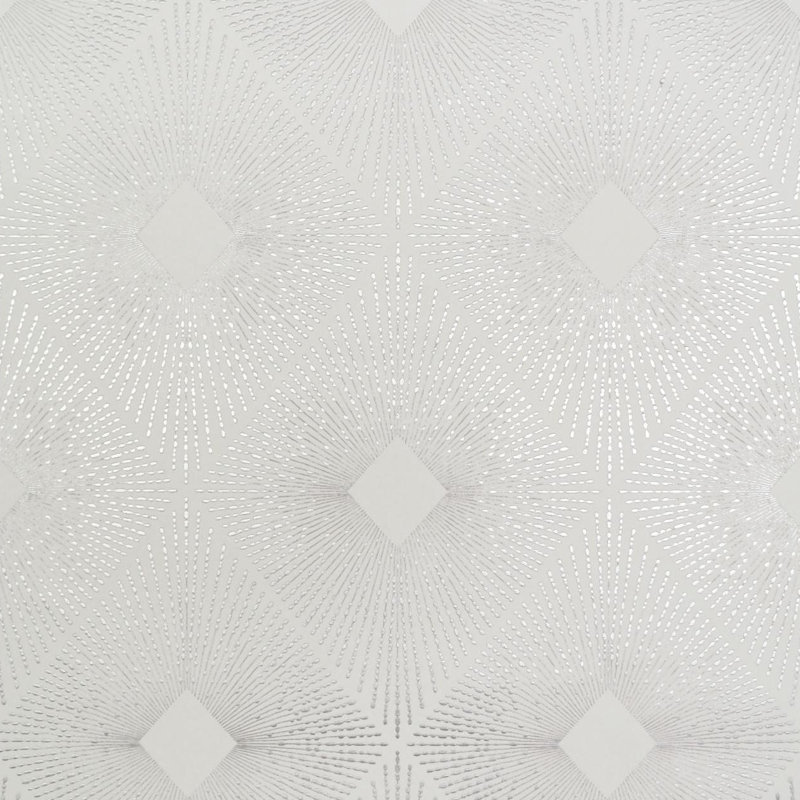 Antonina Vella Modern Metals Modern Geometric Wallpaper, White/Silver