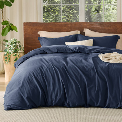 Bedsure 100% Washed Cotton Duvet Cover Set