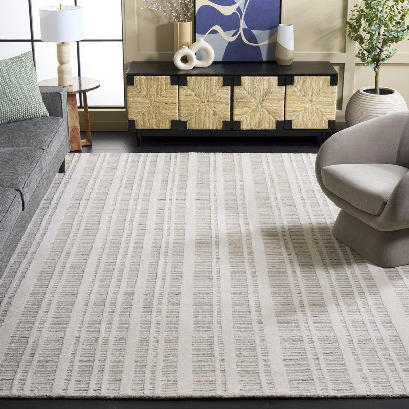 Tapis gris / ivoire Fifth Avenue 651, Rectangulaire 8 pi x 10 pi