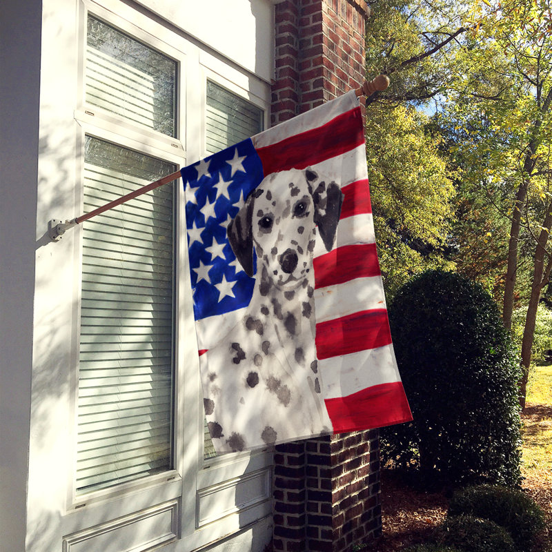 Drapeau de maison en polyester à 2 côtés Shahnur, Dalmatien crème